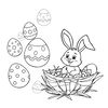 Kolorowanka — jajka i zajączek