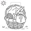 Kolorowanka — koszyk z rzeczami