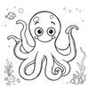 Kolorowanka: wesoła ośmiornica