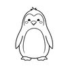 Kolorowanka: prosty pingwin do malowania