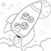 Kolorowanka: Rakieta z buźkami emocji