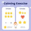 Plakat uspokajający: Oddychanie i liczenie gwiazdek