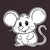 Kolorowanka — sylwetka myszki