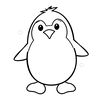 Kolorowanka: prosty pingwin do malowania