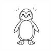 Kolorowanka: prosty pingwin do malowania