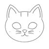 Szablon maski kota (kontur do druku)