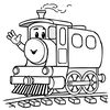 Kolorowanka: Pociąg z maszynistą (prosta, duże pola)