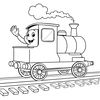 Kolorowanka: Pociąg z maszynistą (prosta, duże pola)