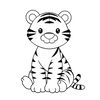 Kolorowanka: tygrys dla 2–3 latków