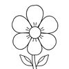 Kolorowanka: Prosty kwiatek dla malucha