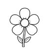 Kolorowanka: Prosty kwiatek dla malucha