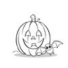 Kolorowanka: dynia i nietoperz