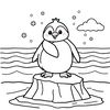 Kolorowanka — Pingwin na lodzie