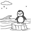 Kolorowanka — Pingwin na lodzie