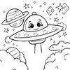 Kolorowanka: Kosmiczne UFO i planety
