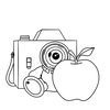 Kolorowanka: aparat i zwierzątka