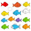 Zestaw wycinanek — papierowe rybki
