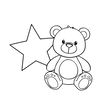 Kolorowanka — gwiazdka i miś (dla maluchów)