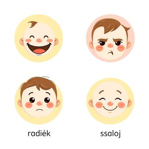 Karty emocji — radość, smutek, złość, spokój