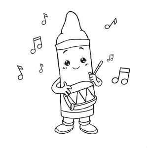 Strona do kolorowania: kredka z nutkami