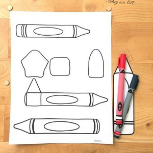 Szablony dużych kredek do wycięcia i kolorowania