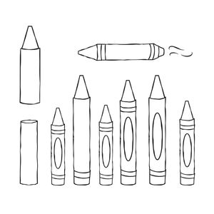 Szablony dużych kredek do wycięcia i kolorowania