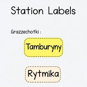 Etykiety na stacje: Grzechotki / Tamburyny / Rytmika