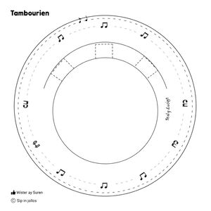 Szablon: Tamburyn z talerzy papierowych