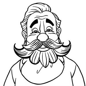 Strona do kolorowania: Dziadek z wąsami
