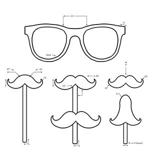 Szablon tekturowych okularów i wąsów
