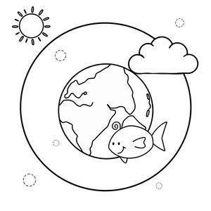 Kolorowanka: Prosta Ziemia dla maluszków