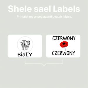 Etykiety do tacki: 'Biały' i 'Czerwony' (szablon)