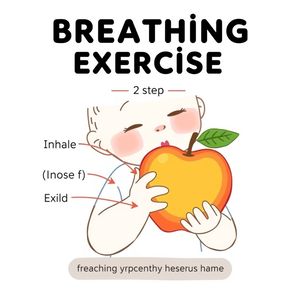 Plakat uspokajający 'Zapach jabłka' — instrukcja oddechu