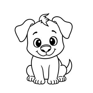 Kolorowanka — kontur pieska do kolorowania