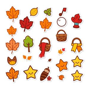 Arkusz naklejek: Małe jesienne ikony