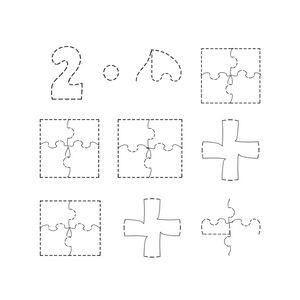Szablon puzzla do druku (2–4 części)