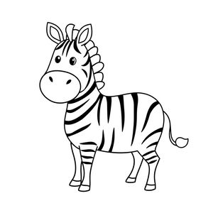 Kolorowanka: Zebra z dużymi polami na paski