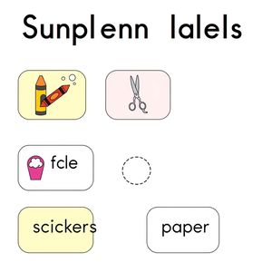 Etykiety na pojemniki z przyborami