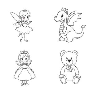 Kolorowanka z postaciami bajkowymi