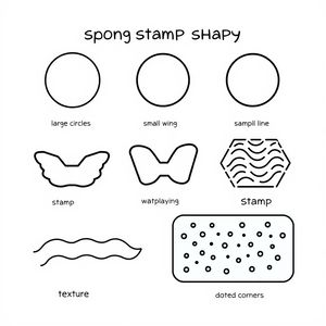 Arkusz stempelków i kształtów gąbkowych