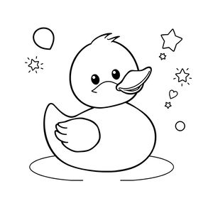 Kolorowanka: Prosta gumowa kaczka