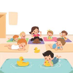 Ilustracja aktywności 'Pływające kaczuszki'