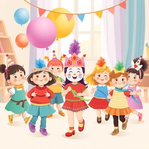 Ilustracja: Mała parada karnawałowa