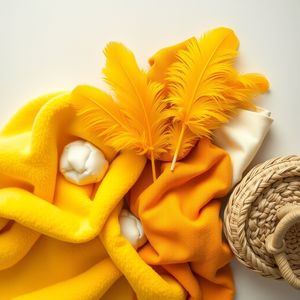 Stacja 2 — Miękkie piórka i tkaniny (flatlay)