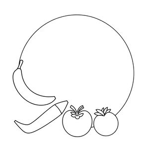 Strona do kolorowania: owoce i talerzyk