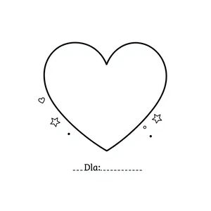 Kolorowanka - serduszko z miejscem na imię