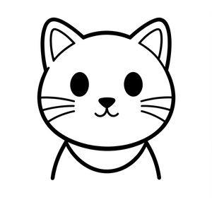 Kolorowanka — prosty kontur kota