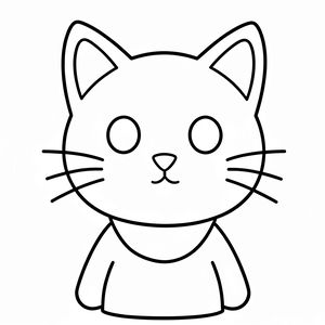 Kolorowanka — prosty kontur kota
