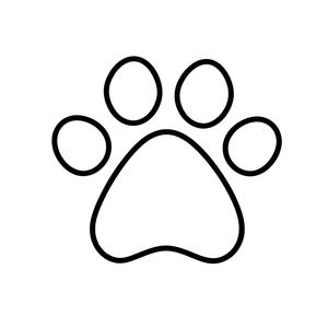 Szablon: kontur kociej łapki do kolorowania