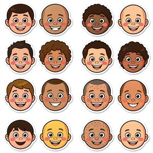 Arkusz naklejek — uśmiechnięte buźki